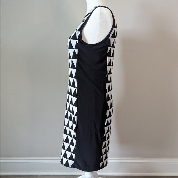 Vince Camuto Black & White Bodycon Sleeveless Back Cutout Dress Size Small - Picture 3 of 7